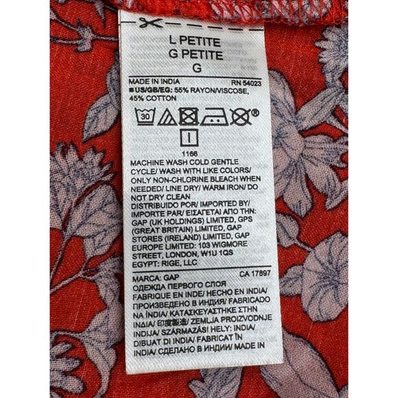 Gap · Large Petite · Blouson Sleeve Square Neck Blouse · Red Floral · NWT - Picture 11 of 11
